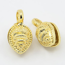 Real 18K Gold Plated Brass Buddhist Pendants, Buddha Jewelry Findings Counter, Drop, 21x11x11mm, Hole: 3x4mm