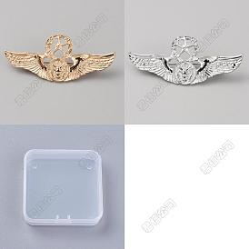 4 piezas 2 colores aleación ala de águila con broche de estrella, insignia para ropa de mochila