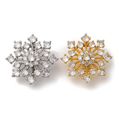 Латунные микро проложить кубического циркония кулон поручительств, цветок, без кадмия и без свинца, стойки покрытие, долговечный