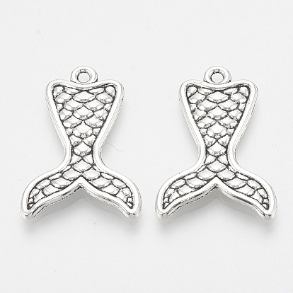 Сплавочные подвески тибетского стиля, без кадмия и без свинца, русалка русалки