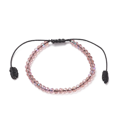 Transparentes Armband aus geflochtenen Glasperlen, verstellbares Armband für Frauen