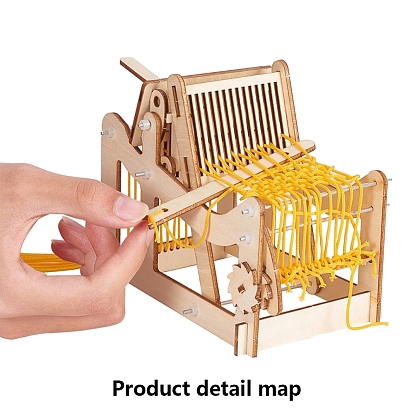DIY Wooden Loom Kits, with Yarns, Adjusting Rods, Educational Toys for Kids
