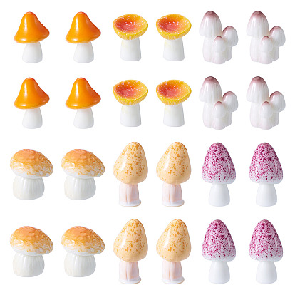 30 шт. 6 стили грибная серия смоляные украшения для витрин, для украшения домашнего офиса