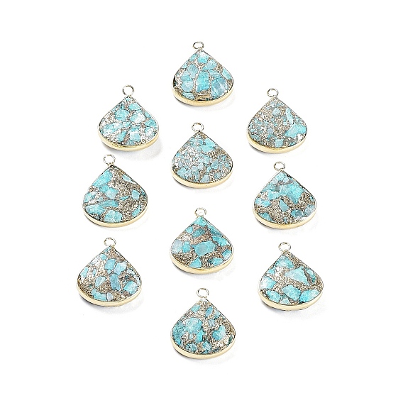 Подвески из натуральной имперской яшмы, с железной кромкой светло-золотистого цвета, слеза