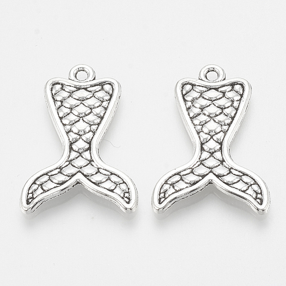 Сплавочные подвески тибетского стиля, без кадмия и без свинца, русалка русалки