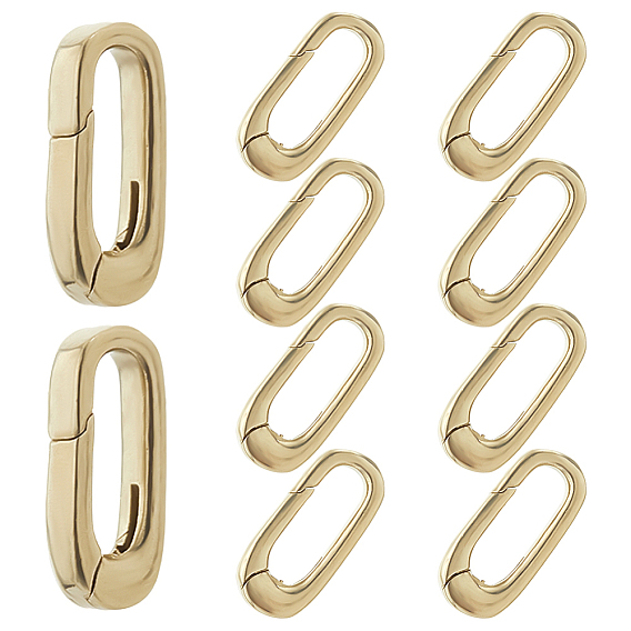 10шт. латунные пружинные кольца-затворы, овальные