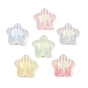 Cabochons imprimés en résine transparente et poudre à paillettes, étoile rayée avec nœud papillon