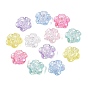Perles en plastique transparentes, fleur, de couleur plaquée ab 