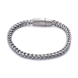 304 bracelets de la chaîne de blé en acier inoxydable, avec fermoir magnétique