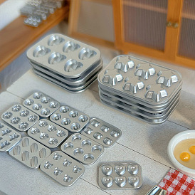 Alloy Mini Cake Baking Mold, for Dollhouse Kitchen Accessories, Star/Heat/Paw Print