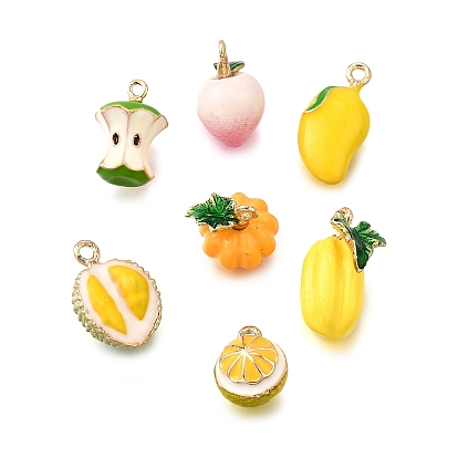 Подвески из эмали и сплава, фрукты, золотые