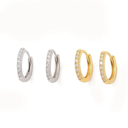 925 Серьги-кольца из стерлингового серебра с микропаве из фианитов.