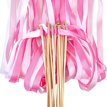 Палочки из полиэстеровой ленты, с бамбуковой палочкой и железным колокольчиком, партийные украшения