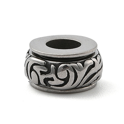 316 Surgical Stainless Steel European Beads, Large Hole Beads, Column