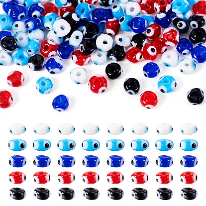 100шт 5 цвета ручная работа сглаза лэмпворк бусины нити, рондель