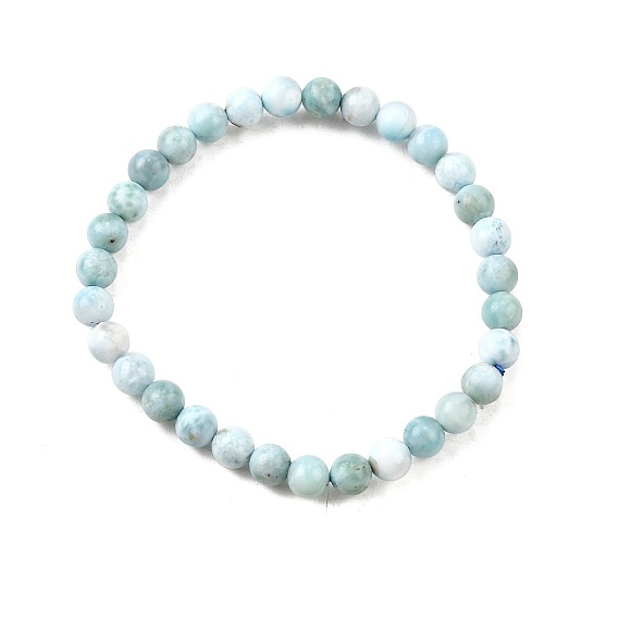 Круглый браслет из натуральных бусин ларимара/пектолита, украшения из драгоценных камней для женщин
