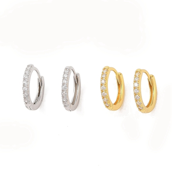 925 Серьги-кольца из стерлингового серебра с микропаве из фианитов.