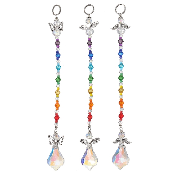 Украшение подвески из сплава ангела и стекла, 7 цвета бусины ловцы солнца сад наружное украшение