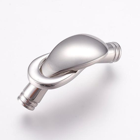 304 Stainless Steel Magnetic Clasps with Glue-in Ends, Ion Plating (IP), Smooth Surface