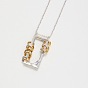 304 Stainless Steel Rectangle Frame with Ring Pendant Necklaces for Women