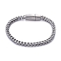 304 Stainless Steel Wheat Chain Bracelets, with Magnetic Clasps