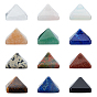 12Pcs 12 Style Natural & Synthetic Gemstone Cabochons, Pyramid