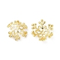 Brass Micro Pave Cubic Zirconia Bead Cap, Snowflake
