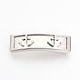 201 Stainless Steel Slide Charms, Polished, Rectangle with Anchor