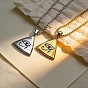 304 Collares con colgante triangular de acero inoxidable con ojo de ra
