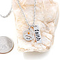 304 Stainless Steel Mustard Seed Flat Round Faith Mountain Pendant Necklaces for Women