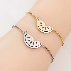 Stylish Stainless Steel Watermelon Charm Bracelet for Women and Best Friends