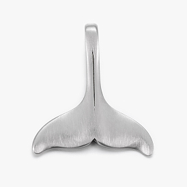 304 Stainless Steel Pendants, Frosted, Whale Tail Shape