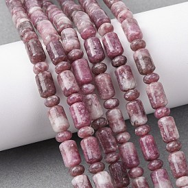 Натуральный лепидолит / пурпурный слюдяный камень бисер пряди, колонна и рондель