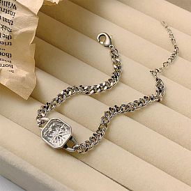 Bracelet minimaliste en argent et cristal de thé blanc - bijoux artisanaux uniques avec personnalité et style