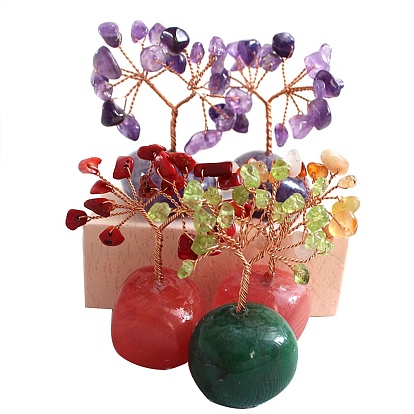 Украшения из натурального драгоценного камня дерево жизни, Медная проволока, энергетический камень фэн-шуй, подарок для женщин и мужчин, медитация