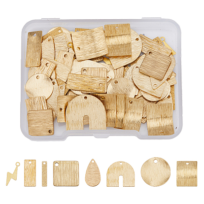 80 шт 8 стиль латунные подвески, ромб, подкова, капля и молния