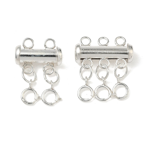 S925 застежки-защелки из стерлингового серебра, с застежками-кольцами из стерлингового серебра, 925 нитей, 3-отверстие и 6-прядь, 2-луночное