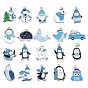 40Pcs 20 Styles Winter Theme Zinc Alloy Enamel Pendants, Platinum