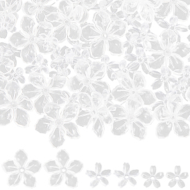 90Pcs 3 Styles PVC Bead Caps, Flower