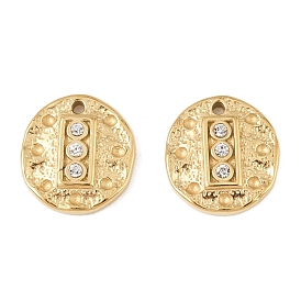 304 прелести нержавеющей стали, со стразами, плоский круглый шарм