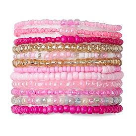 12Pcs 12 Styles Glass Stretch Bracelets