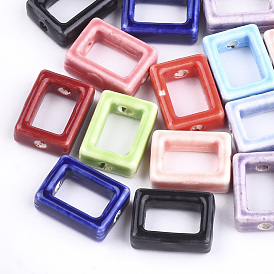 Фарфоровые бусины ручной работы, яркие глазированный фарфор, прямоугольные