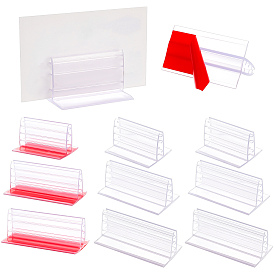 CHGCRAFT 16Pcs 3 Style PVC Plastic Advertising Clip Holder, Business Card Stand