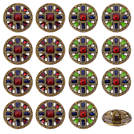 16шт. 2 стили 1-отверстие пуговицы из сплава на хвостовике, плоско-круглые