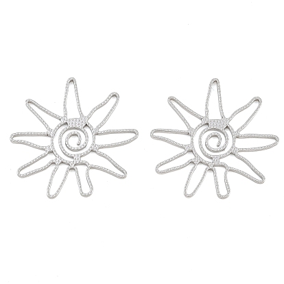 304 Stainless Steel Pendants, Hollow Sun Charms