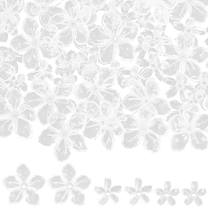 90Pcs 3 Styles PVC Bead Caps, Flower