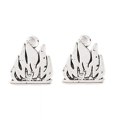Пламени подвески сплава тибетский стиль, без свинца и без кадмия, костер, 18x15.5x2 мм, отверстие : 2 мм, Около 225 шт / 500 г