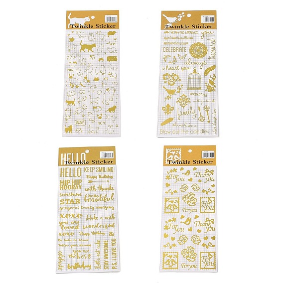 Самоклеящиеся наклейки на бумаге из горячей золотой фольги, Украшение дневника для фотоальбома своими руками