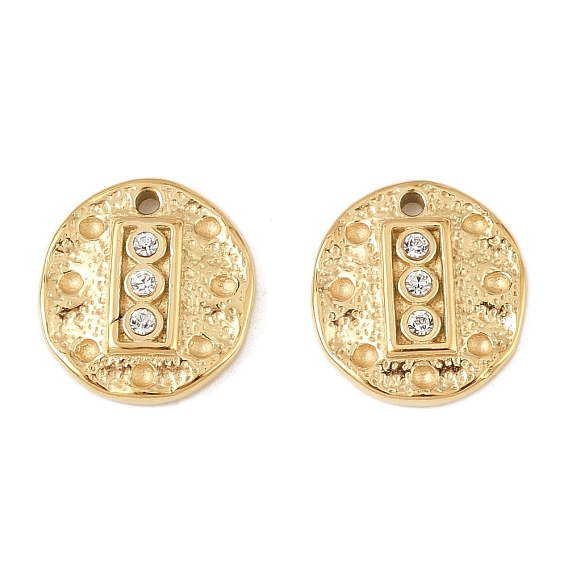 304 прелести нержавеющей стали, со стразами, плоский круглый шарм