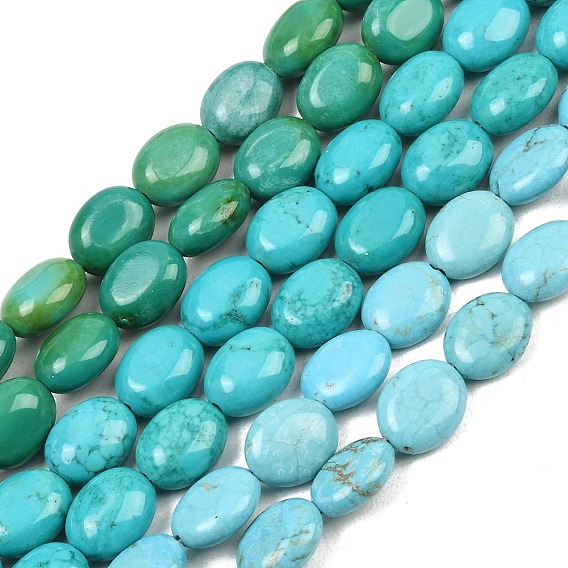 Бусины из натурального магнезита, окрашенная и подогревом, Плоско-овальные